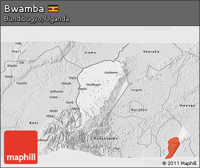 Silver Style 3D Map of Bwamba