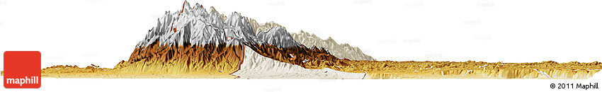 Shaded Relief Horizon Map of Bwamba, physical outside Shaded Relief Horizon Map of Bwamba, physical outside