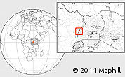 Blank Location Map of Bwamba, within the entire country