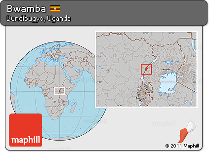 Gray Location Map of Bwamba