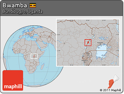 Gray Location Map of Bwamba