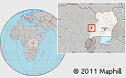 Gray Location Map of Bwamba, highlighted country