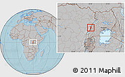 Gray Location Map of Bwamba, hill shading