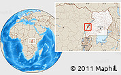 Shaded Relief Location Map of Bwamba, highlighted country, highlighted parent region