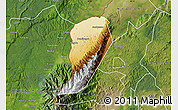 Physical Map of Bwamba, satellite outside