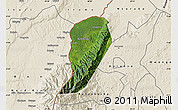 Satellite Map of Bwamba, shaded relief outside