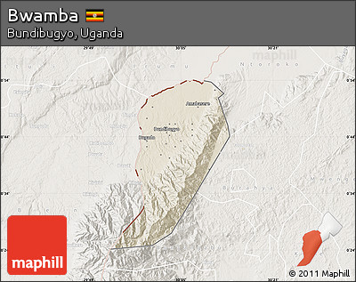Shaded Relief Map of Bwamba, lighten
