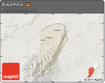 Shaded Relief Map of Bwamba, lighten