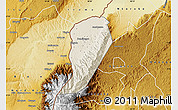 Shaded Relief Map of Bwamba, physical outside