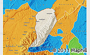 Shaded Relief Map of Bwamba, political outside