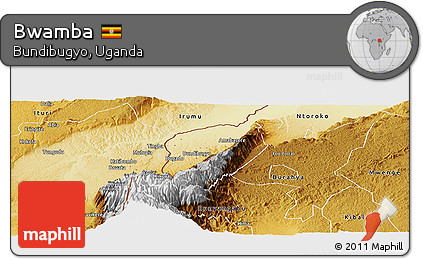Physical Panoramic Map of Bwamba