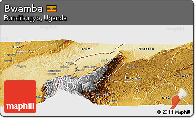 Physical Panoramic Map of Bwamba