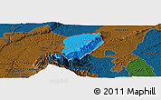 Political Panoramic Map of Bwamba, darken