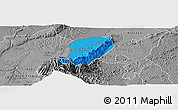 Political Panoramic Map of Bwamba, desaturated