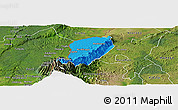 Political Panoramic Map of Bwamba, satellite outside