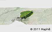 Satellite Panoramic Map of Bwamba, lighten