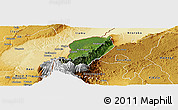 Satellite Panoramic Map of Bwamba, physical outside