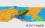 Satellite Panoramic Map of Bwamba, political outside
