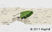 Satellite Panoramic Map of Bwamba, shaded relief outside