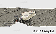 Shaded Relief Panoramic Map of Bwamba, darken