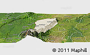 Shaded Relief Panoramic Map of Bwamba, satellite outside