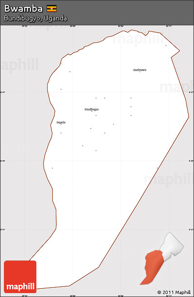 Classic Style Simple Map of Bwamba, cropped outside