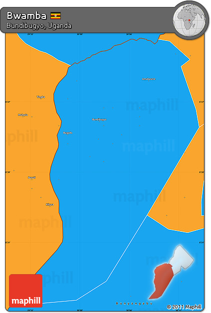 Political Simple Map of Bwamba