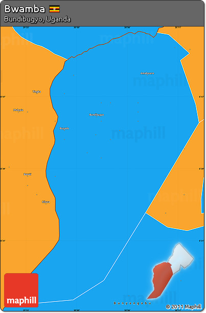 Political Simple Map of Bwamba
