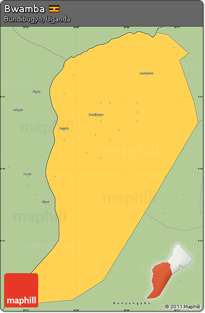 Savanna Style Simple Map of Bwamba