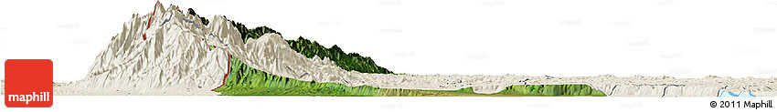 Satellite Horizon Map of Bundibugyo, shaded relief outside