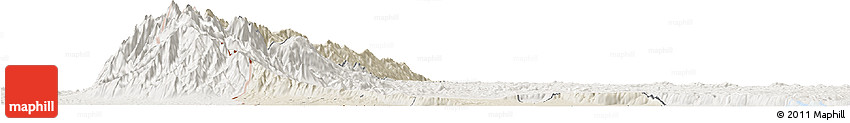 Shaded Relief Horizon Map of Bundibugyo, lighten