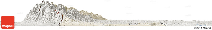Shaded Relief Horizon Map of Bundibugyo, semi-desaturated
