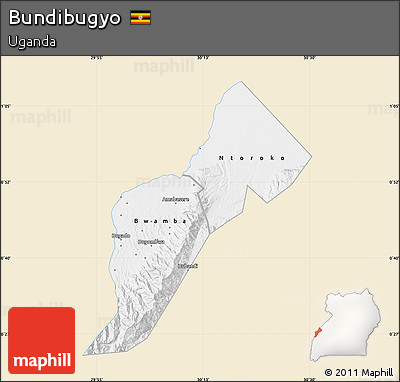 Classic Style Map of Bundibugyo, single color outside