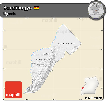 Classic Style Map of Bundibugyo, single color outside