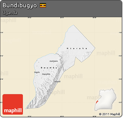 Classic Style Map of Bundibugyo, single color outside