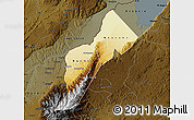 Physical Map of Bundibugyo, darken