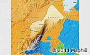Physical Map of Bundibugyo, political outside