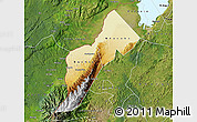 Physical Map of Bundibugyo, satellite outside