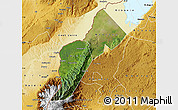 Satellite Map of Bundibugyo, physical outside