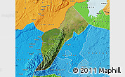 Satellite Map of Bundibugyo, political shades outside