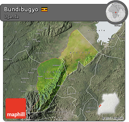 Satellite Map of Bundibugyo, semi-desaturated