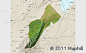 Satellite Map of Bundibugyo, shaded relief outside