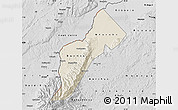Shaded Relief Map of Bundibugyo, desaturated