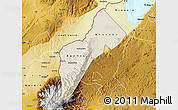 Shaded Relief Map of Bundibugyo, physical outside