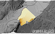 Physical 3D Map of Ntoroko, darken, desaturated