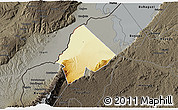 Physical 3D Map of Ntoroko, darken, semi-desaturated