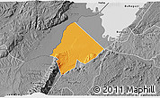 Political 3D Map of Ntoroko, desaturated