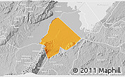 Political 3D Map of Ntoroko, lighten, desaturated