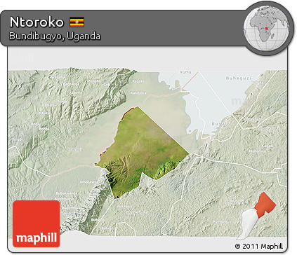 Satellite 3D Map of Ntoroko, lighten