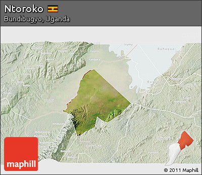 Satellite 3D Map of Ntoroko, lighten
